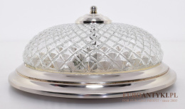 Srebrny plafon lampa sufitowa okrągła stylowa z karbowanym szkłem (nr.119)