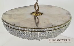 Duża kryształowa plafoniera antyczna lampa okrągła do zamku pałacu ekskluzywne oświetlenie