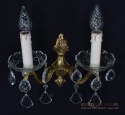 Kryształowy kinkiet zabytkowy lampka ścienna z kryształami zabytkowe oświetlenie