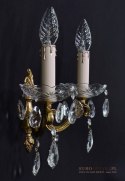 Kryształowy kinkiet zabytkowy lampka ścienna z kryształami zabytkowe oświetlenie