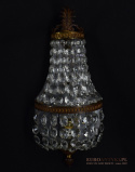 Para muzealnych kinkietów kryształowych prawdziwe 100 letnie lampy ścienne antyki