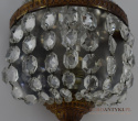 Para muzealnych kinkietów kryształowych prawdziwe 100 letnie lampy ścienne antyki
