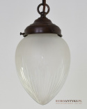 Zabytkowa lampa sufitowa zwis sufitowy antyk szlifowany klosz zabytkowy antyczne oświetlenie