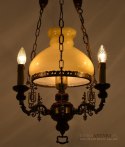 Góralska lampa sufitowa do wiejskiej chaty oświetlenie retro rustyk