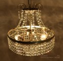 Mały kryształowy żyrandol łazienkowy lampa z kryształami retro vintage