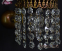 Antyki 2 kinkiety kryształowe vintage lampki na ścianę z kryształami retro oświetlenie