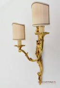 2 rokokowe kinkiety pałacowe lampki ścienne pozłacane antyki vintage retro do stylowych wnętrz
