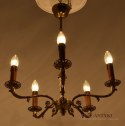 Austriacki żyrandol salonowy mosiężna lampa wisząca do luksusowego pokoju antyk