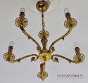 Austriacki żyrandol salonowy mosiężna lampa wisząca do luksusowego pokoju antyk