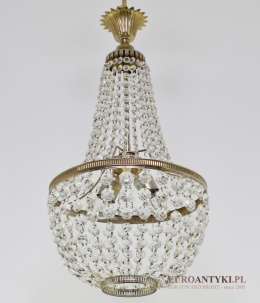 Lampa kryształowa grucha zwis kryształowy antyk lampa sufitowa kryształki antyczne oświetlenie