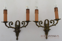 2 rasowe kinkiety secesyjne z epoki Art Nouveau Jugendstil lampki na ścianę zabytkowe muzealne