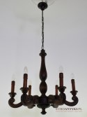 Muzealny drewniany żyrandol z litego drewna do rustykalnej chaty ruralistyczne oświetlenie