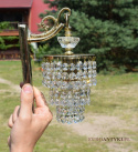 Antyk retro kinkiet kryształowy lampa ścienna z kryształami oświetlenie zabytkowe