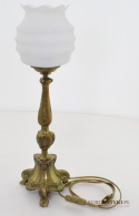 2 zabytkowe lampy na stolik. Muzealne mosiężne lamki stołowe pałacowe dworskie.