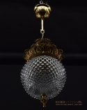 Ekskluzywna lampa wisząca stylowa z karbowanym kloszem. Lampa sufitowa pałacowa.