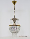 Kryształowa lampa wisząca do łazienki, ganku, holu. Oświetlenie retro kryształowe.