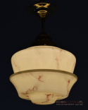 Oświetlenie Art Deco lampa sufitowa marmurkowe szkło. Retro lampy do domu.