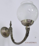 Srebrne kinkiety salonowe lampy ścienne do łazienki ganku holu oświetlenie retro