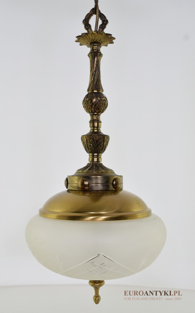 Antyczna lampa wisząca do wysokiego pokoju. Lampy vintage.