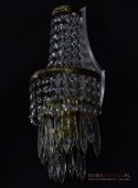 Antyczne kinkiety kryształowe. Lampy ścienne retro vintage.