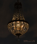 Kryształowa lampa sufitowa w stylu grucha. Antyczne lampy.