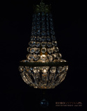 Kryształowa lampa sufitowa w stylu grucha. Antyczne lampy.