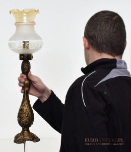 Zabytkowa lampa barokowa z kloszem. Lampy antyczne. XL! DUŻA!