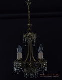 Muzealny kryształowy żyrandol w kolorze stare srebro. Antyk.