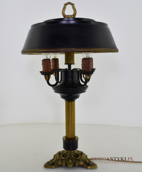 Antyczna lampa gabinetowa w stylu Empire. Lampa na biurko.