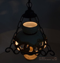Ceramiczna lampa w góralskim stylu. Sufitowe lampy rustykalne.