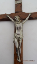 Duży antyczny krzyż z Jezusem Chrystusem. Antyki kościelne.