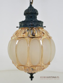 Antyczna lampa sufitowa, szklana kula. Lampy retro vintage.