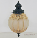 Antyczna lampa sufitowa, szklana kula. Lampy retro vintage.