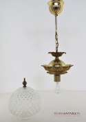 Karbowa lampa wisząca w stylu vintage, retro. Lampa kula.