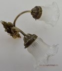 Antyczne kinkiety barokowe z kloszami. Lampy retro vintage z elfem.