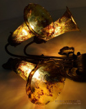 Emile Galle kinkiety bursztynowe. Antyczne lampki na ściane Art Nouveau Jugendstil Secesja