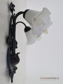 Zabytkowy kinkiet secesyjny z 3 kloszami. Lampy Art Nouveau, Secesja, Jugendstil.