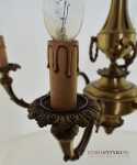 Zjawiskowy mosiężny żyrandol dworski. Unikatowe lampy retro.