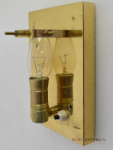 Mosiężny szklany kinkiet w stylu retro vintage. Unikatowe lampy.