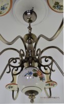 XL! Duży srebrny żyrandol w stylu cottagecore. Lampy vintage, retro.