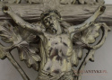 Antyczny srebrny krzyż z Jezusem Chrystusem. Antyki do kościoła.