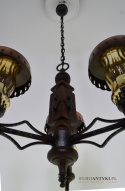 Rustykalna lampa sufitowa w stylu cottage. Oświetlenie retro.