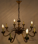 DUŻY żyrandol mosiężny w stylu retro vintage. Unikatowe lampy.