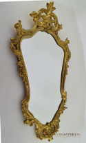 Duże lustro barokowe rokokowe w złotej ramie. Antyki starocie.