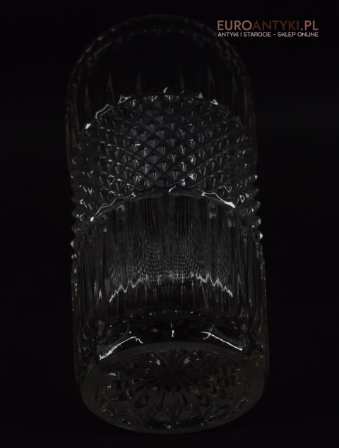 Duży kryształowy flakon ozdobny. Sklep ze starociami.