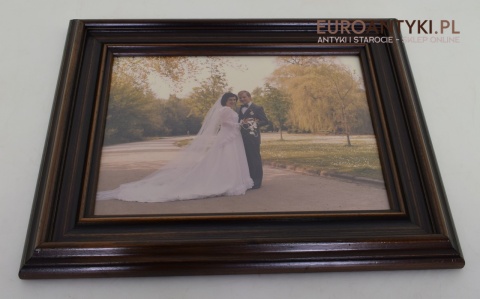 Śliczna drewniana retro rama na zdjęcia. Starocie antyki.