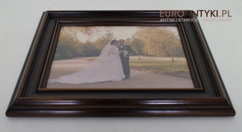 Śliczna drewniana retro rama na zdjęcia. Starocie antyki.