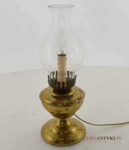 100 letnia lampa naftowa przerobiona na elektryczną. Starocie.