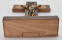 100 letnia pasyjka drewniana z Jezusem Chrystusem. INRI