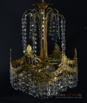 Urokliwy żyrandol kryształowy w stylu Swarovski. Lampy antyki.